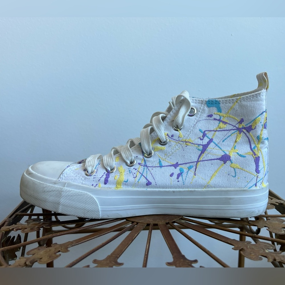 Buffalo Bills Handmade Spatter Paint Sneakers EUC - Picture 7 of 11